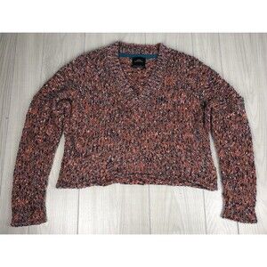 Urban Outfitters Women’s Size Small Oversized Cropped Multicolor V-Neck Sweater